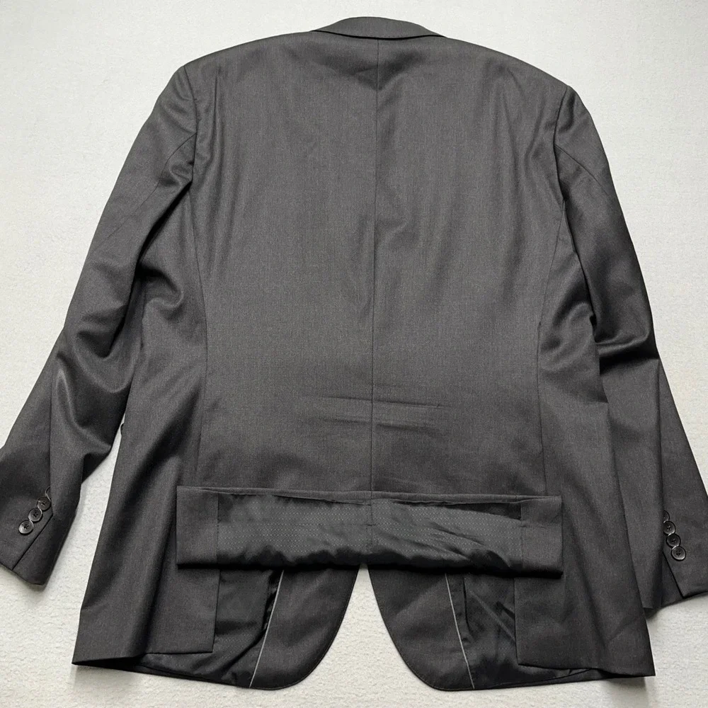HUGO BOSS Men's Charcoal Super 100 Wool Suit Jacket Blazer Made‎ in Bulgaria 40R